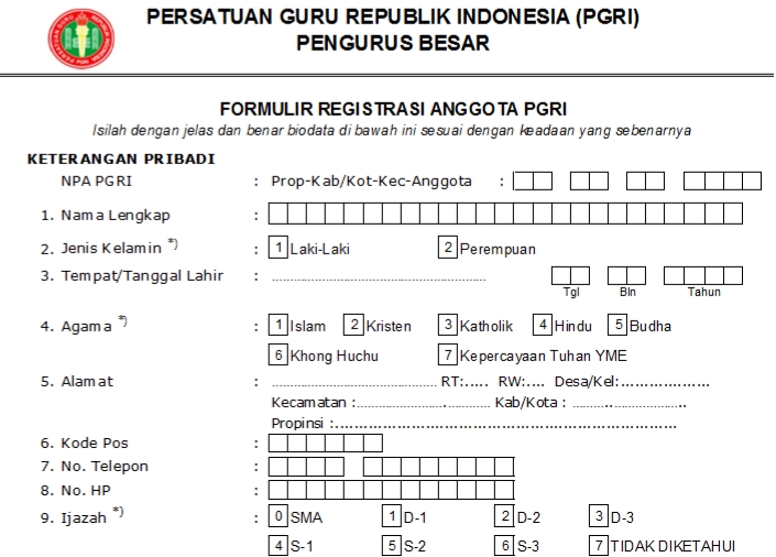 Pendaftaran PGRI Paniai - Persatuan Guru Republik Indonesia Cabang Kabupaten Paniai